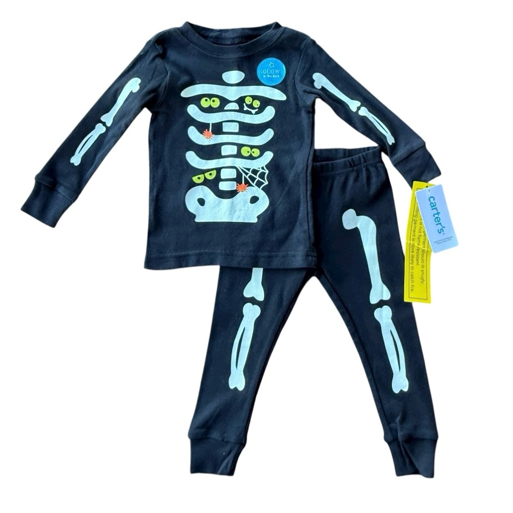 Carter's Glow-in-the-Dark Skeleton Pajama‎ Set NWT